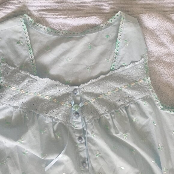 Marks and Spencer Light Blue Embroidered Nightgown Size Medium - Picture 3 of 5